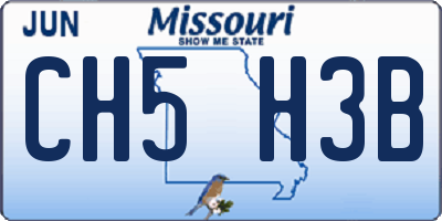 MO license plate CH5H3B