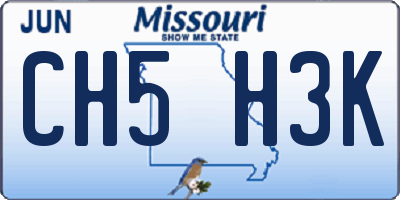 MO license plate CH5H3K
