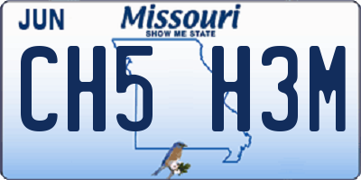 MO license plate CH5H3M