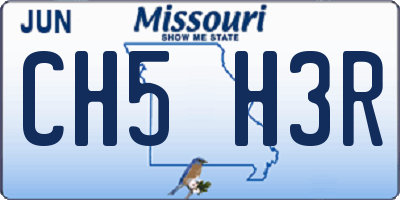 MO license plate CH5H3R