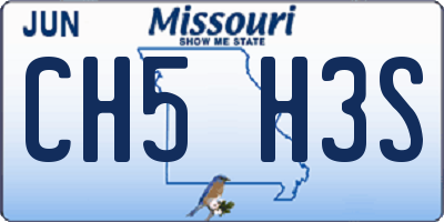 MO license plate CH5H3S