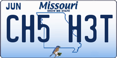 MO license plate CH5H3T
