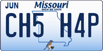 MO license plate CH5H4P