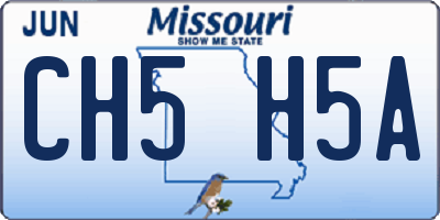 MO license plate CH5H5A
