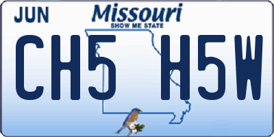 MO license plate CH5H5W
