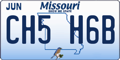 MO license plate CH5H6B