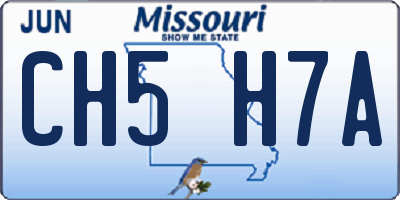 MO license plate CH5H7A