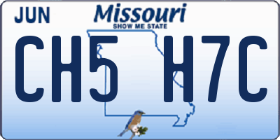 MO license plate CH5H7C