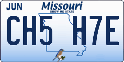 MO license plate CH5H7E