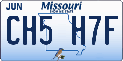 MO license plate CH5H7F