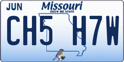 MO license plate CH5H7W