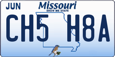MO license plate CH5H8A