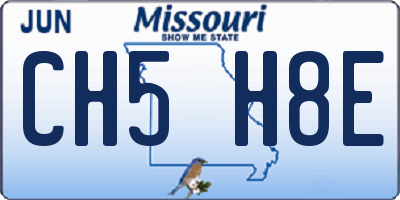 MO license plate CH5H8E