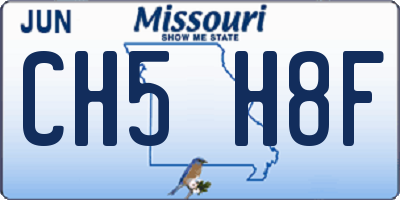MO license plate CH5H8F