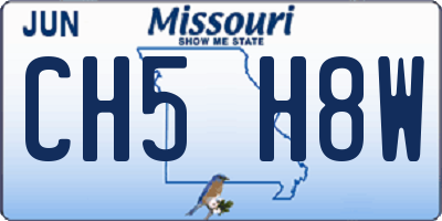 MO license plate CH5H8W