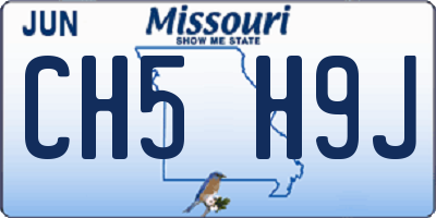 MO license plate CH5H9J