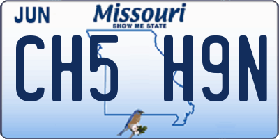 MO license plate CH5H9N