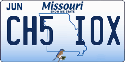 MO license plate CH5I0X