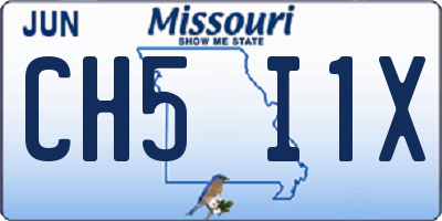 MO license plate CH5I1X
