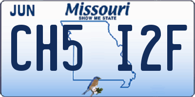 MO license plate CH5I2F