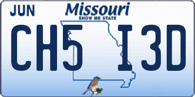 MO license plate CH5I3D