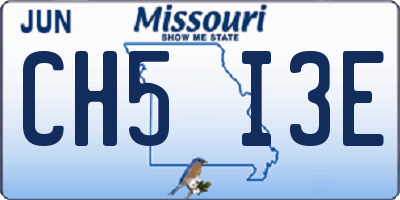 MO license plate CH5I3E
