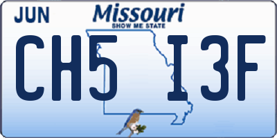 MO license plate CH5I3F