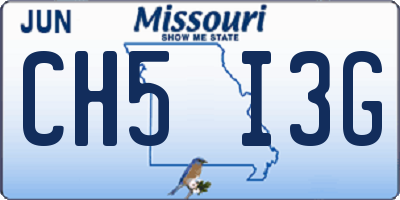 MO license plate CH5I3G