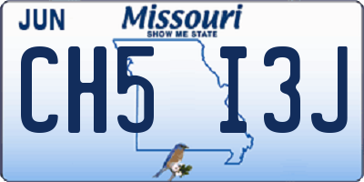MO license plate CH5I3J