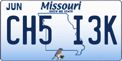 MO license plate CH5I3K