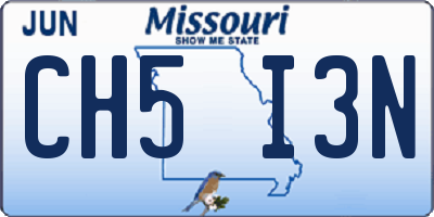MO license plate CH5I3N