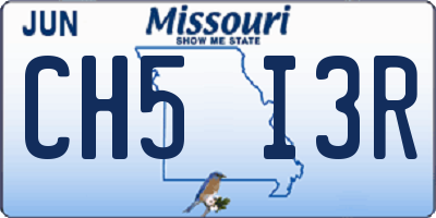 MO license plate CH5I3R