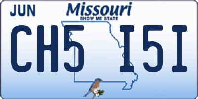 MO license plate CH5I5I