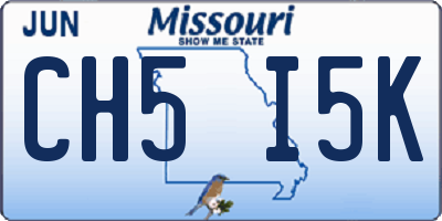 MO license plate CH5I5K