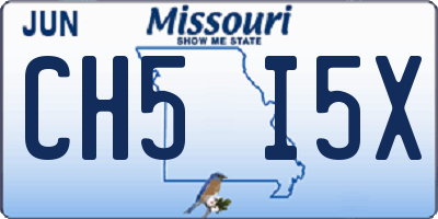 MO license plate CH5I5X