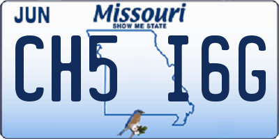 MO license plate CH5I6G