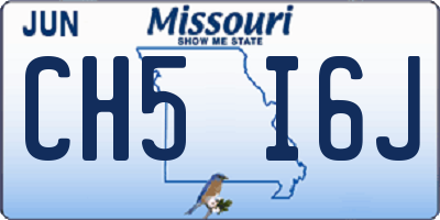 MO license plate CH5I6J