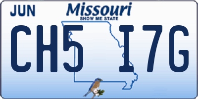 MO license plate CH5I7G