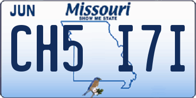 MO license plate CH5I7I