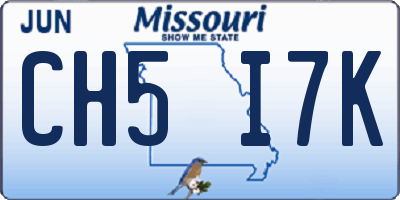 MO license plate CH5I7K