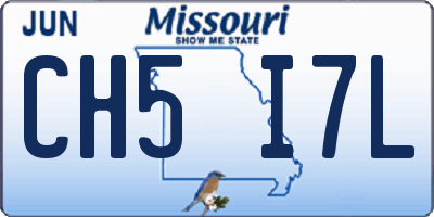 MO license plate CH5I7L