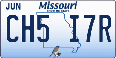 MO license plate CH5I7R