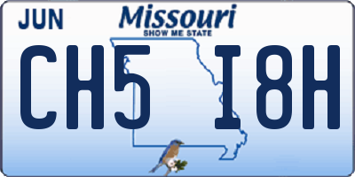 MO license plate CH5I8H
