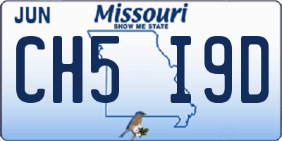 MO license plate CH5I9D