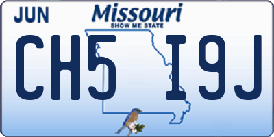 MO license plate CH5I9J