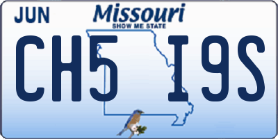 MO license plate CH5I9S
