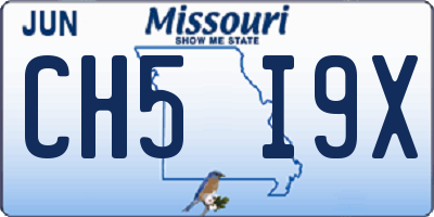 MO license plate CH5I9X