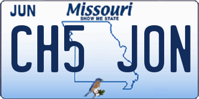 MO license plate CH5J0N