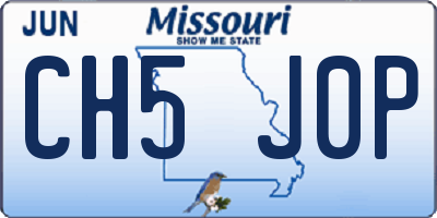 MO license plate CH5J0P