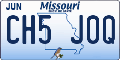 MO license plate CH5J0Q